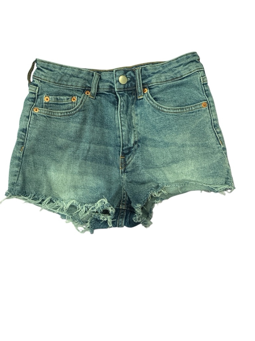 H&M Distressed Frayed Hem Blue Jean Shorts